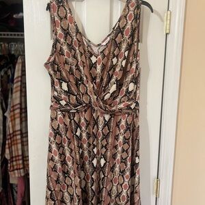 Snake Print Sleeveless Dress